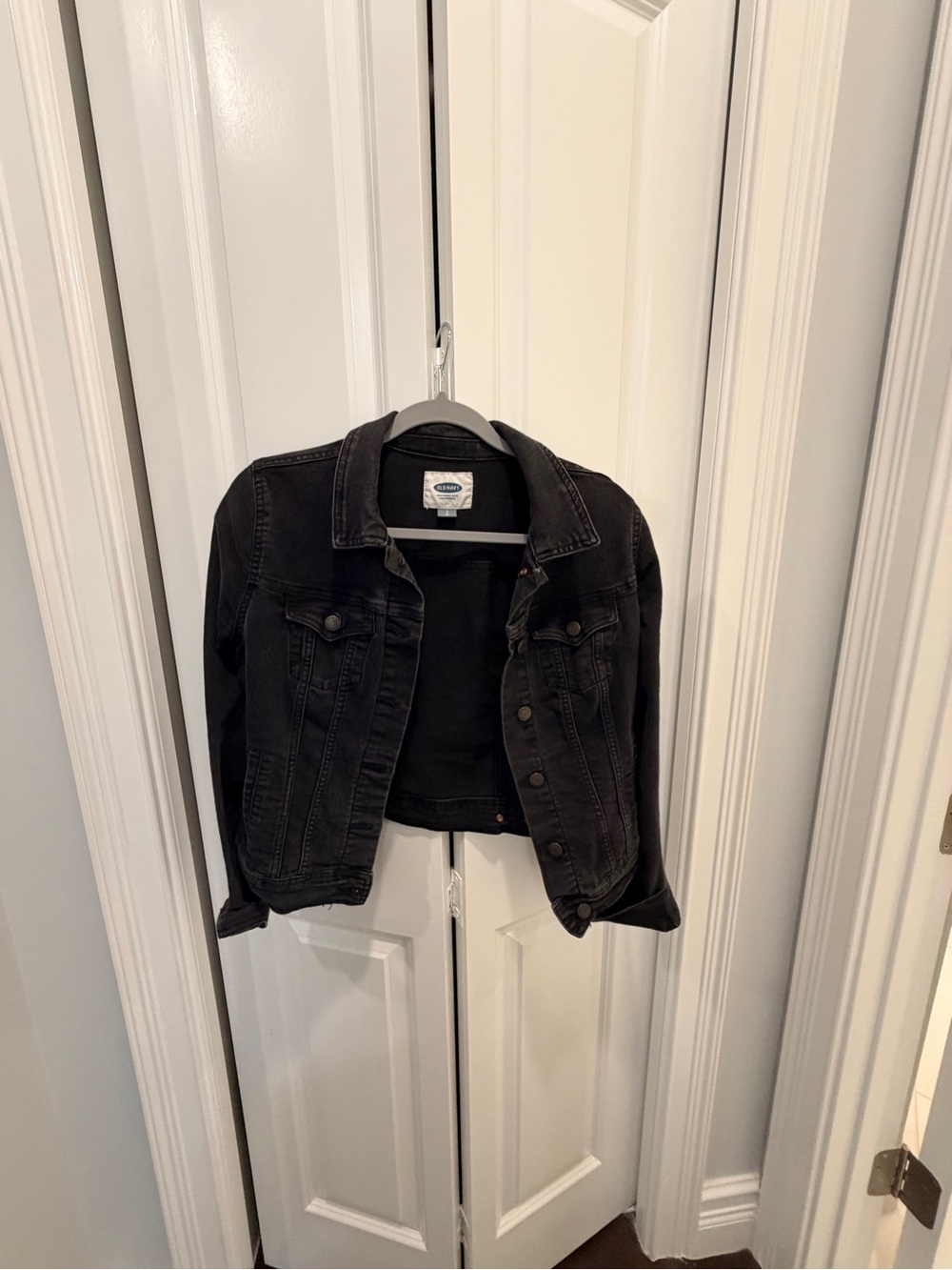 Old Navy Black Jean Jacket with Button-Front